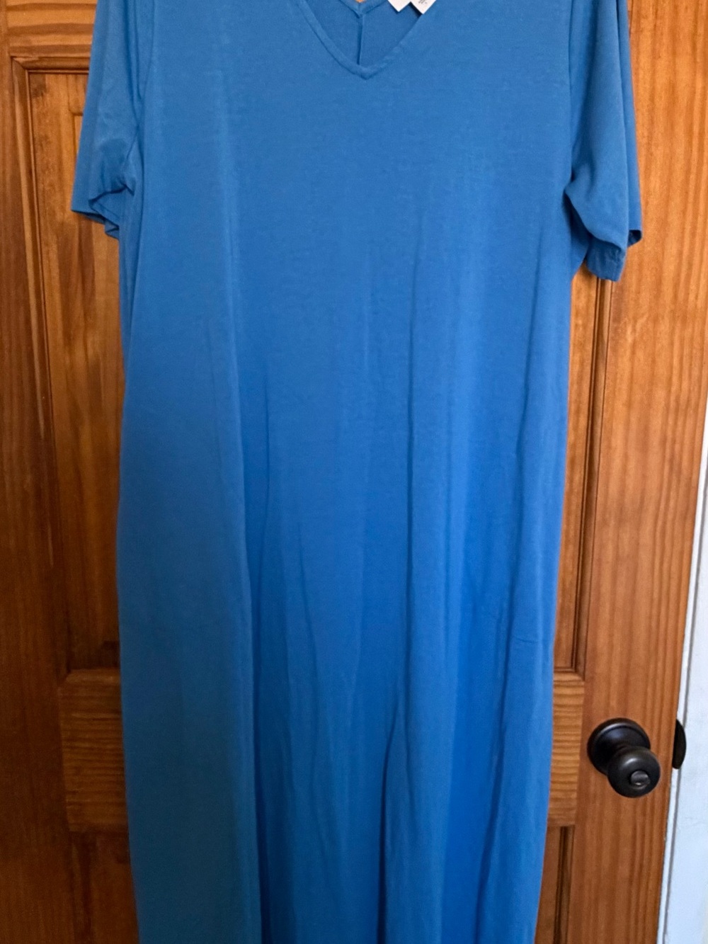 J.Jill Relaxed Blue Elbow-Sleeve Maxi Dress - Picture 2 of 9